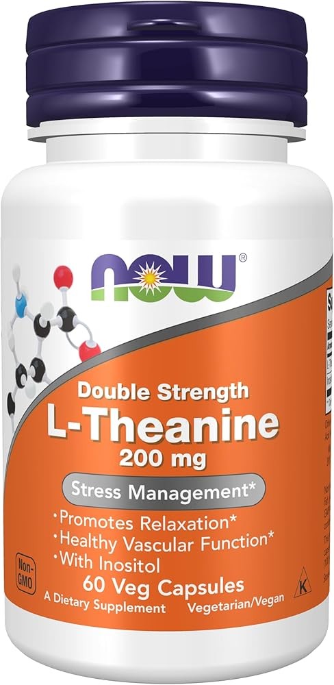 NOW Foods L-Theanine 200mg for Calm Focus