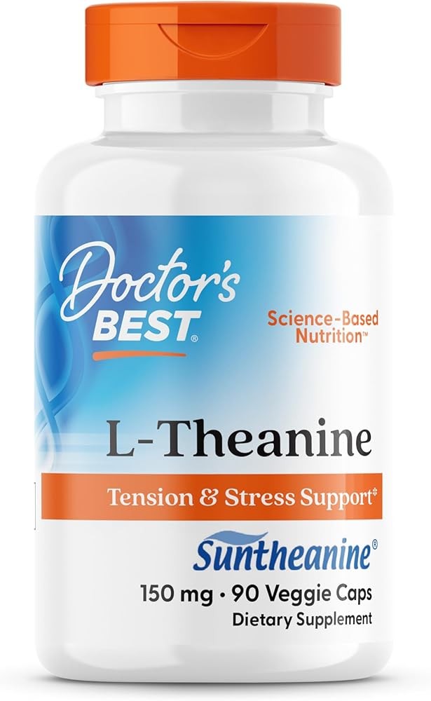 Doctor's Best L-Theanine Contains Suntheanine, Helps Reduce Stress & Sleep, Non-GMO, Gluten Free, Vegan, 150 mg (DRB-...