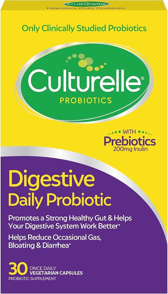 Culturelle Daily Probiotic Capsules For Men & Women, Most Clinically Studied Probiotic Strain, Digestive & Gut Health
