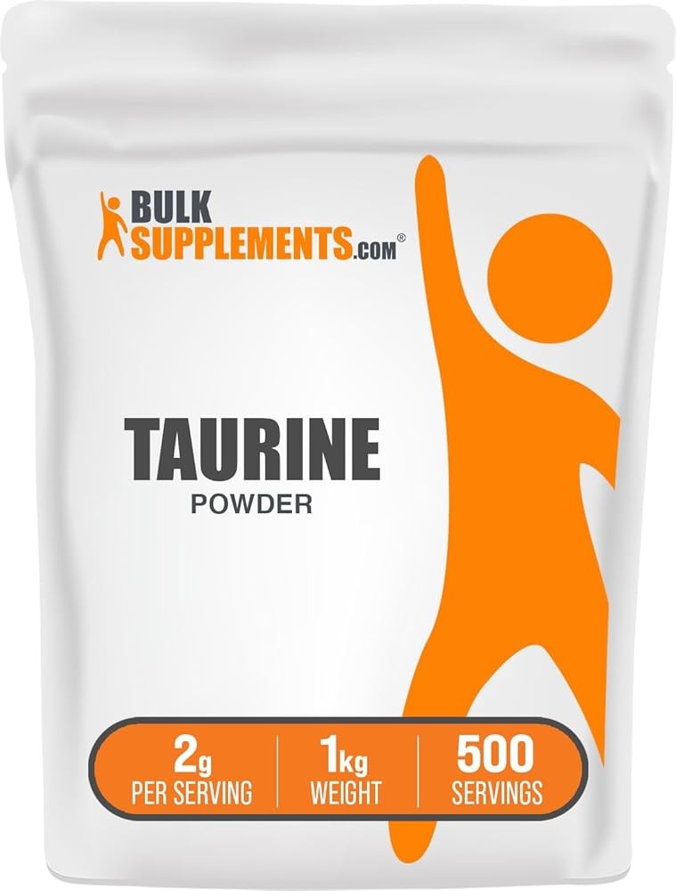 BulkSupplements.com Taurine Powder - Taurine Supplement, Amino Acid Supplement for Energy - Unflavored & Gluten Free,...