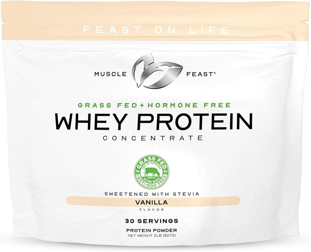 Muscle Feast Grass-Fed Whey Protein Concentrate Powder, All Natural, Hormone Free Pasture Raised Whey Protein Powder ...
