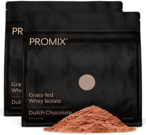 ProMix Nutrition Whey Protein Isolate Powder, Chocolate - Grass-Fed - Post Workout Fitness & Nutrition Shakes, Smoothies, Baking & Cooking Recipes - Gluten-Free & Keto-Friendly - 5lb