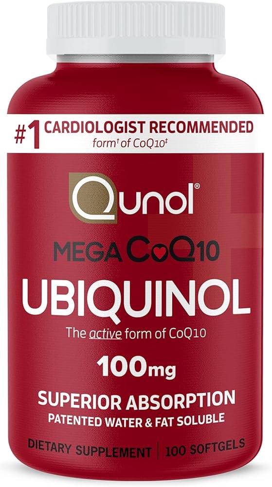 Qunol Mega Ubiquinol 100mg CoQ10, Superior Absorption, Patented Water and Fat So
