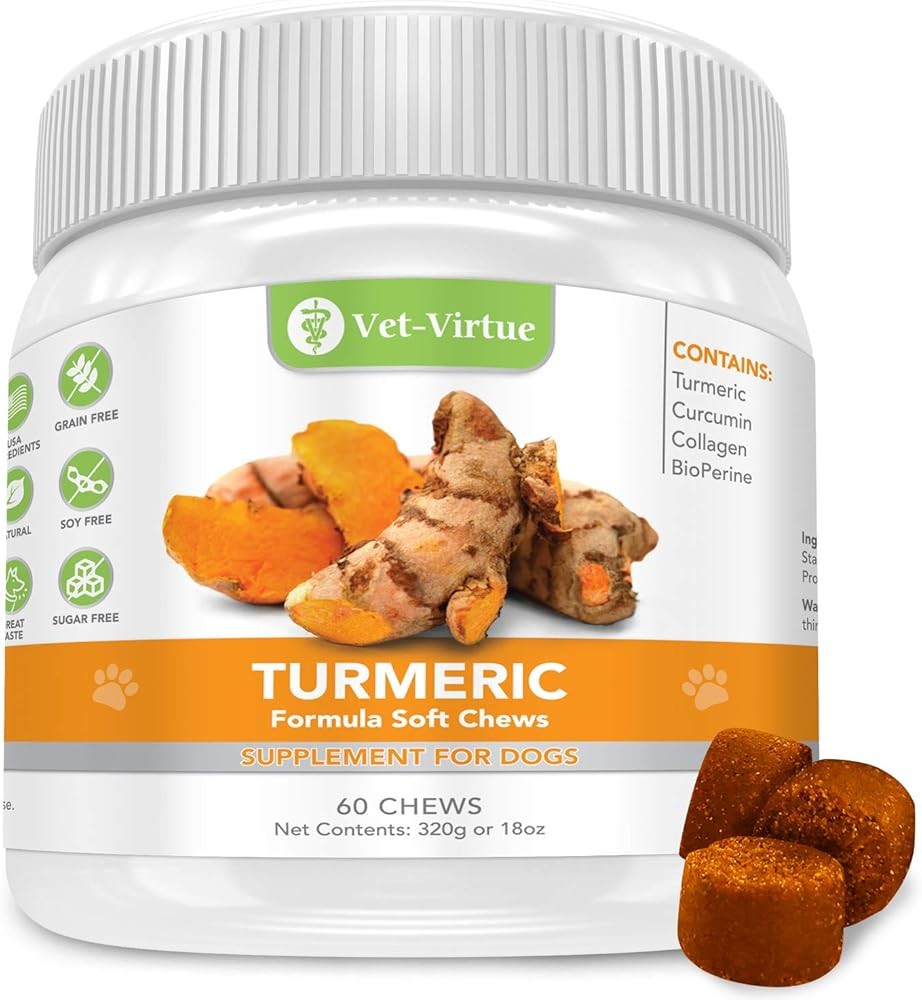 Turmeric for Dogs Anti Inflammatory Pain Relief - Organic Curcumin with Collagen
