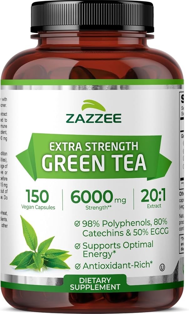 Zazzee Extra Strength Green Tea Extract, 6000 mg Equivalent