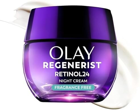 Olay Retinol Night Cream for Women, Anti-Aging Face Moisturizer, Fragrance-Free, Non Greasy - Anti-Wrinkle, Smooth Fi...