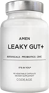 Amen Leaky Gut Supplement - Advanced Formula with Bioavailable L Glutamine, Zinc, Turmeric, DGL Licorice Root