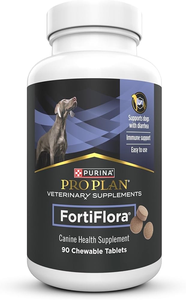 Purina Pro Plan Veterinary Supplements FortiFlora Daily Probiotics for Dogs Chewable Tablets for Digestive Gut Health...