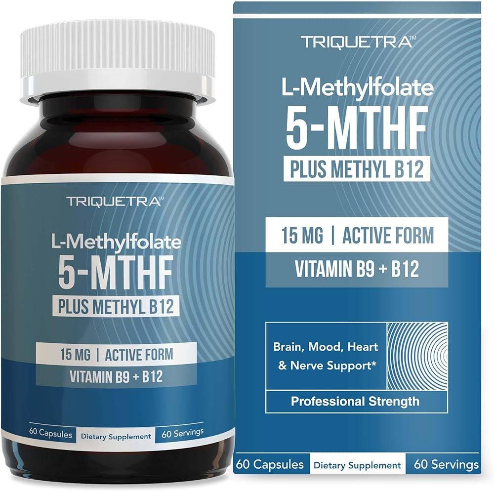 L Methyl Folate 15mg Plus Methyl B12 Cofactor – High Potency