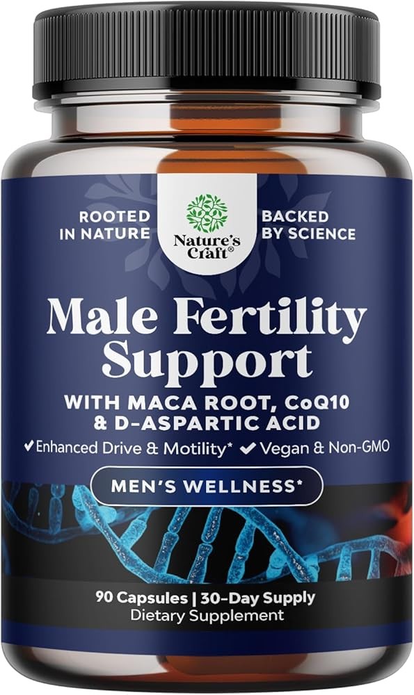 Pre Conception Male Fertility Supplement - Semen Volume Booster with CoQ10, Maca Root, Methyl Folate & D-Aspartic Aci...