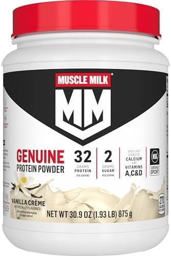 Muscle Milk Genuine Protein Powder, Vanilla Crème - Post-Workout Recovery Protein