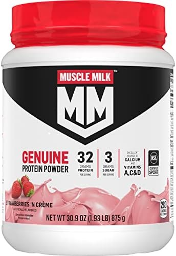 Muscle Milk Genuine Protein Powder, Strawberries 'N Crème - Muscle Recovery Support