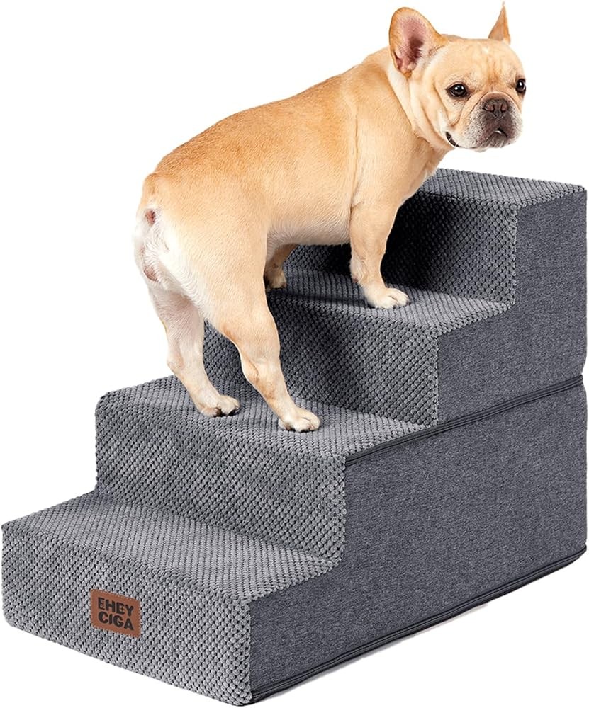 EHEYCIGA Dog Stairs 4-Step for Bed
