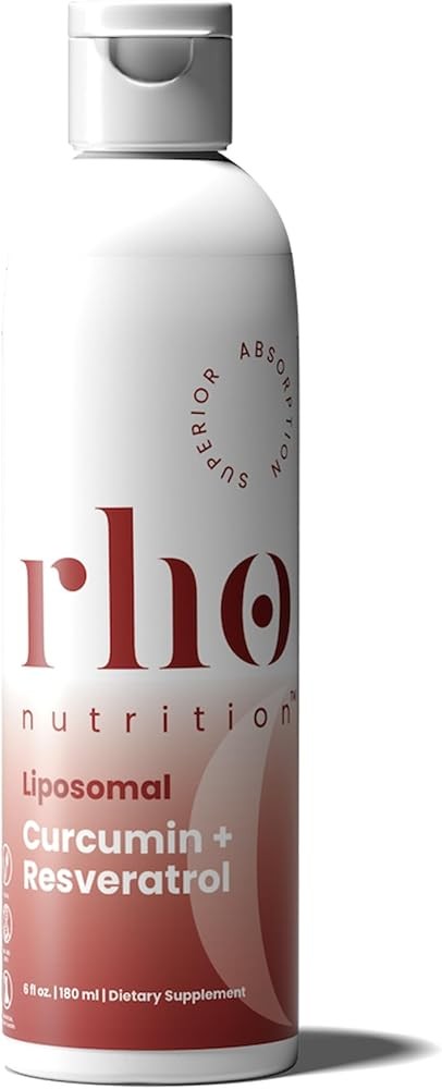 Rho Nutrition Liposomal Curcumin + Resveratrol (1 Pack) – Ultra High Absorption Liquid Curcumin Supplement – Promotes...