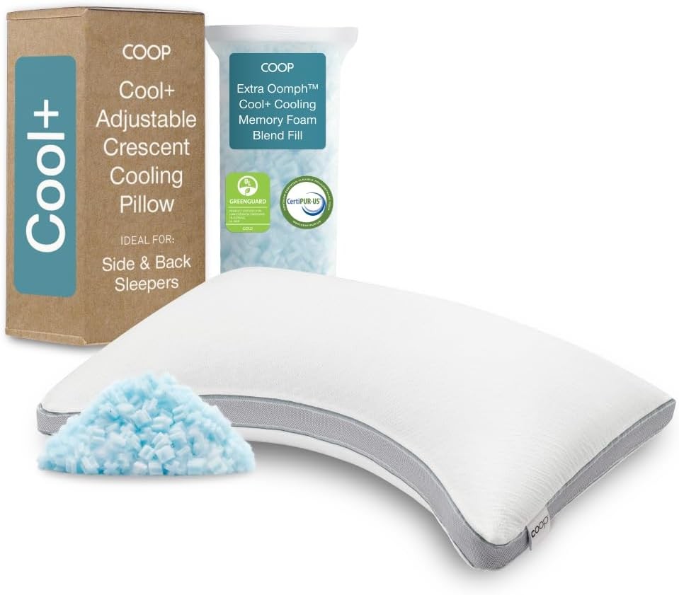 Coop Home Goods Cool+ Crescent Adjustable Pillow