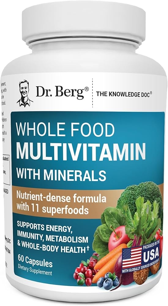 Dr. Berg Whole Food Multivitamin with Minerals - Daily Support with Premium Whole Food Factors