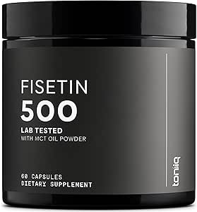 Toniiq Ultra High Purity Fisetin 500mg - 98%+ Higly Purified & Bioavailable Fisetin Supplement with MCT Oil for Absor...