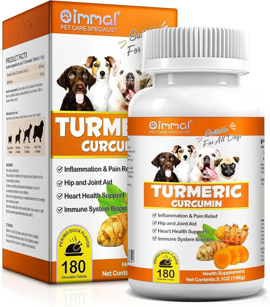 Turmeric Curcumin Tablets for Dogs - 180 Count