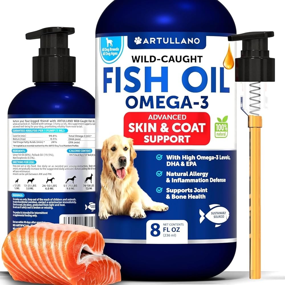 Omega 3 Fish Oil for Dogs - Better Than Salmon Oil - Skin and Coat Defense