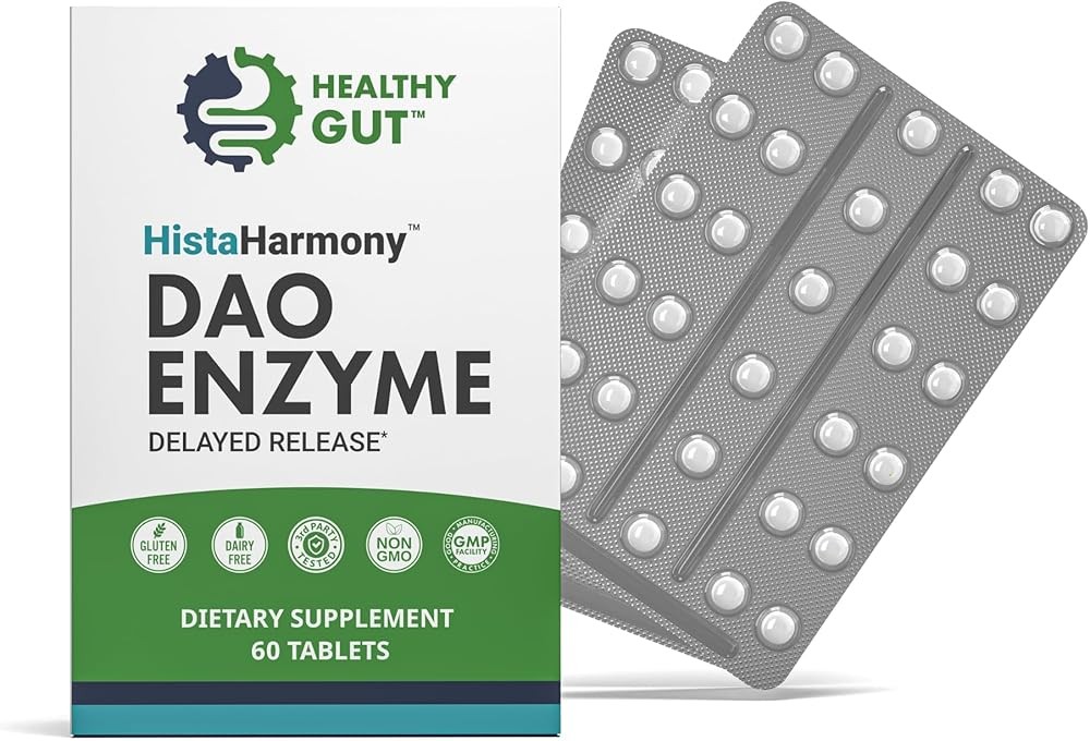 Healthy Gut HistaHarmony | Delayed Release DAO Enzyme Supplement | 30,000 HDU Diamine Oxidase Histamine Blocker | 60 ...