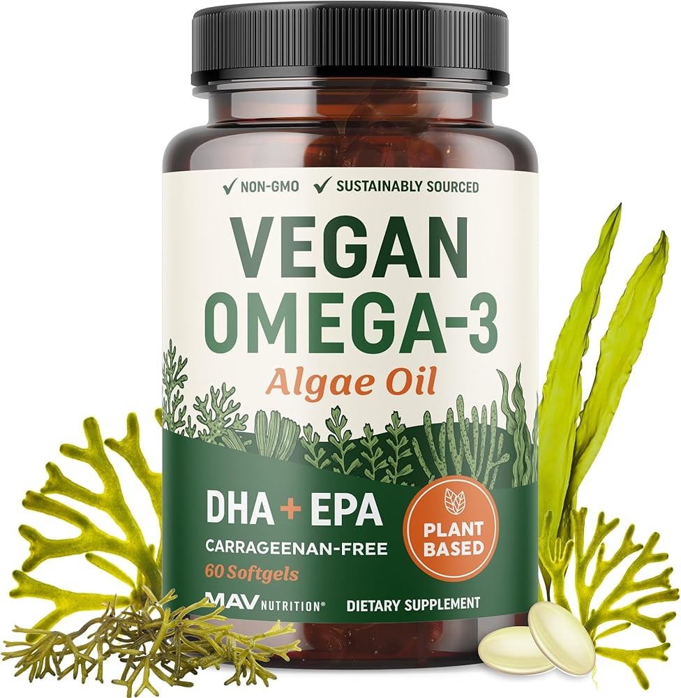 Vegan Omega 3 Algae Oil | Plant Based DHA EPA | Sustainably Sourced Omega 3 Supplement