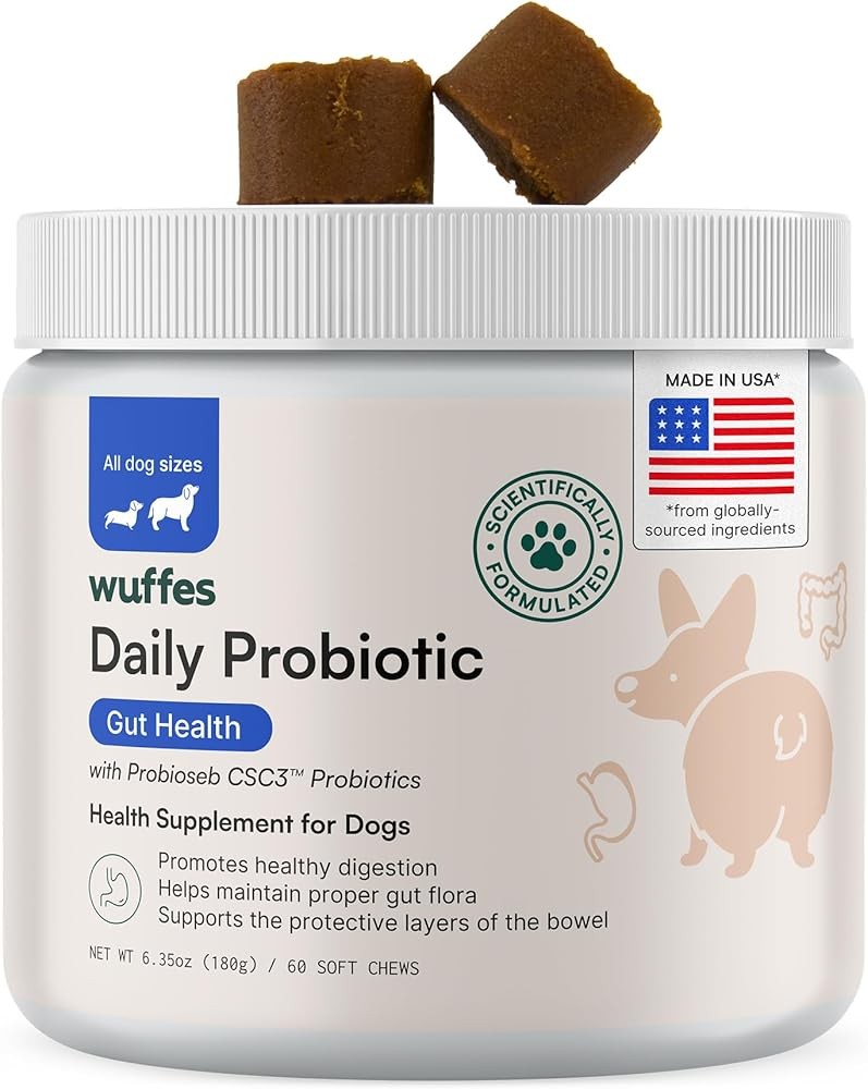 Wuffes Daily Probiotic for Dogs - Supports Digestive Health, Gut Balance, and Immune System