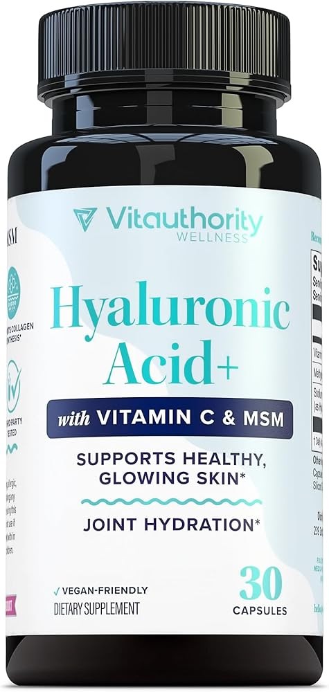 Hyaluronic Acid Capsules with MSM & Vitamin C | 120mg Sodium Hyaluronate | Skin Hydration & Joint Support