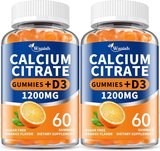 (2 Pack) Calcium Citrate 1200mg with Vitamin D3 Gummies